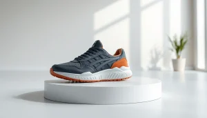 레플리카 스니커즈의 세련된 디자인을 강조하여 전시하는 이미지