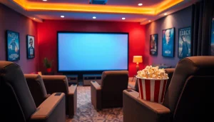 ดูหนังออนไลน์ ในโรงภาพยนตร์ที่สะดวกสบายพร้อมเก้าอี้นั่งสบายและไฟอ่อนๆ