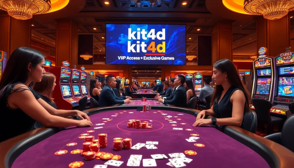Pemain menikmati permainan taruhan tinggi di kasino online KIT4D yang mewah.
