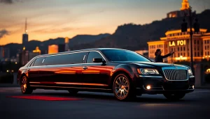 Luxury LA Limo in Hollywood with a chauffeur, showcasing elegance and comfort.