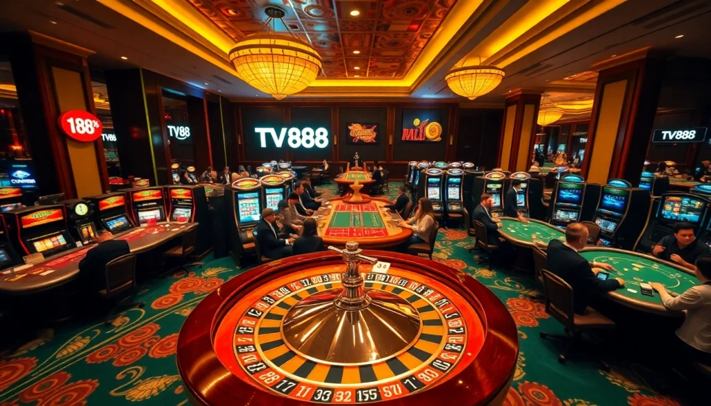 Experience the thrilling atmosphere of TV88 with exciting casino games and vibrant players.