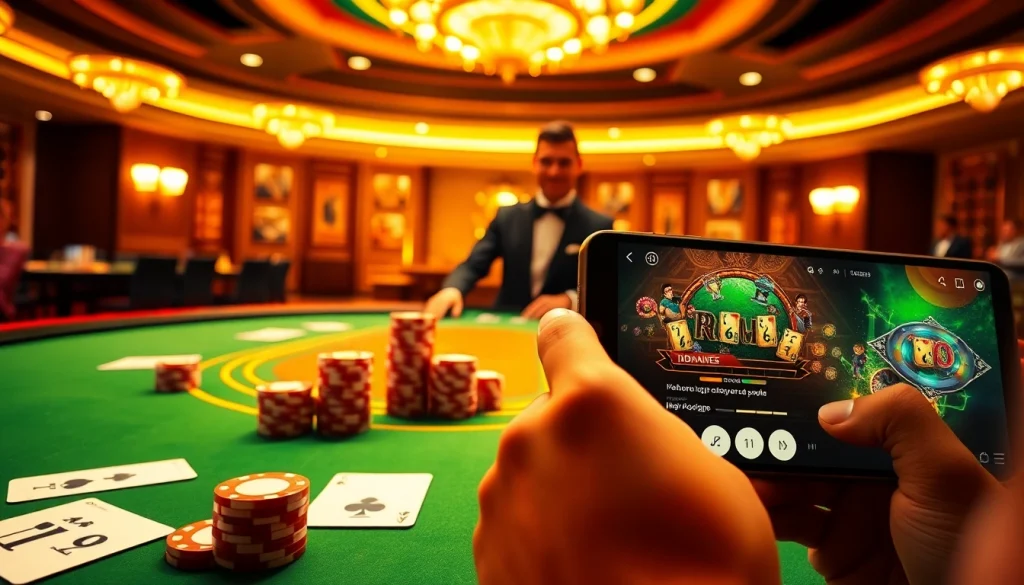 Experience the excitement of IDN Poker with virtual cards and chips in a luxurious casino setting.