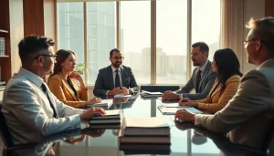 Greenville Personal Injury Lawyers strategy meeting showcasing diverse professionals collaborating.