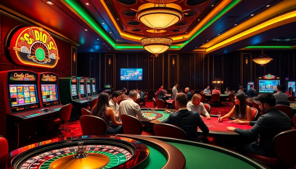 Gamblers enjoying a sophisticated experience at open88ss.com, featuring elegant casino tables and dynamic gameplay.