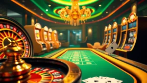 Découvrez l'excitation du casino en ligne avec des éléments de casino numérique vibrants comme la roulette et le poker.