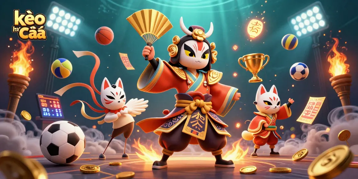 Experience the excitement of kèo nhà cái with dynamic sports betting elements and vivid characters.