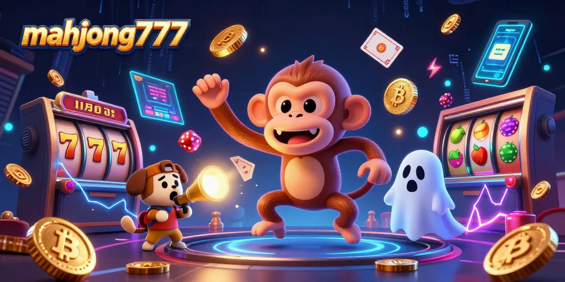 Experience winning gameplay with mahjong777 as golden tokens, slots, and a playful ghost-hunter puppy illuminate this haunted casino.
