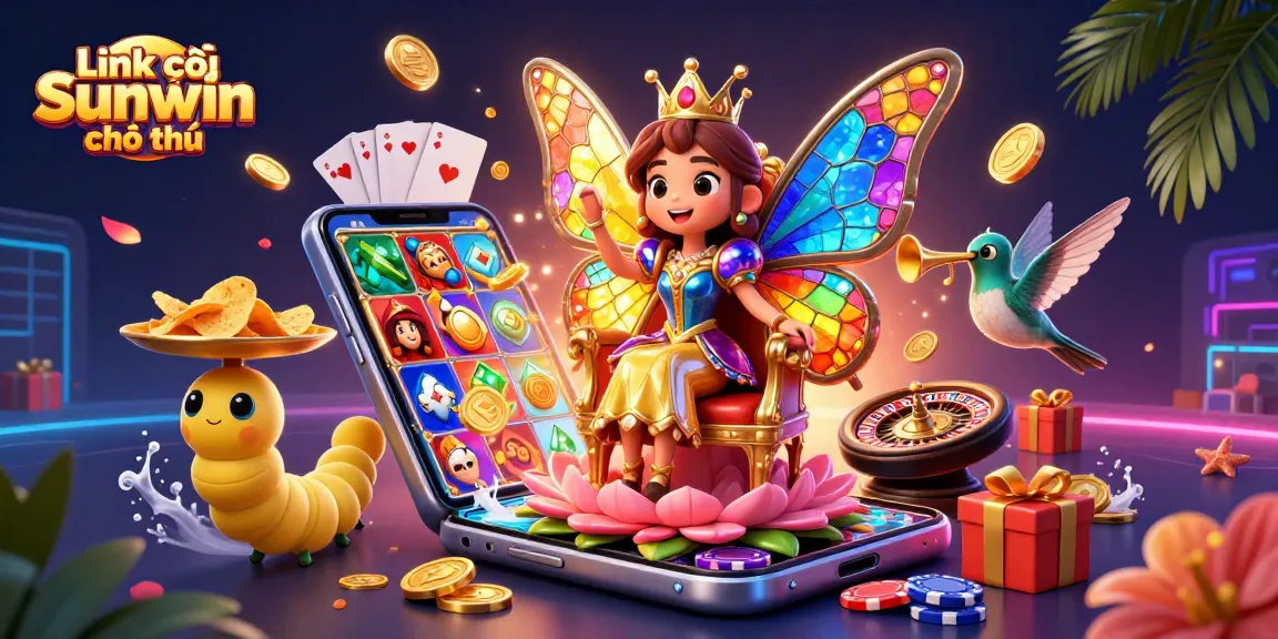 Engage with the excitement of the game using Link vào Sunwin chính thức, showcasing a vibrant casino atmosphere filled with slots and card games.