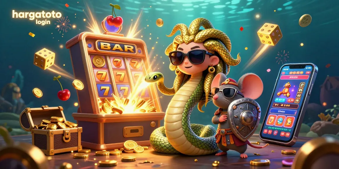 Experience the thrill of gaming with hargatoto login in this vibrant casino scene featuring jackpot symbols and characters.